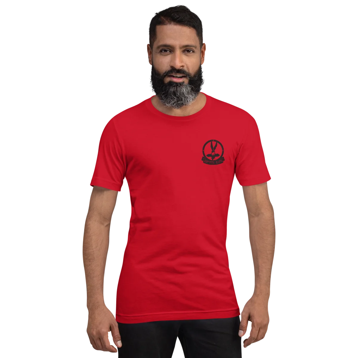 T-shirt Coyote café Brodé Rouge - Image 2